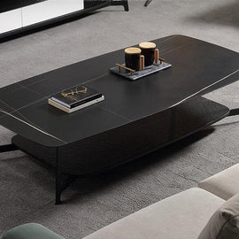 Upscale Black Marble Coffee Table
